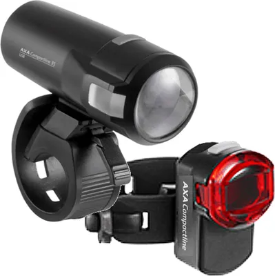 Obrázek produktu pro AXA LED bateriové přední světlo Compactline 35 Set USB včetně zadního světla Compactline, černá (1 sada)