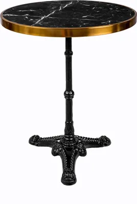 Produktbild von SIT Möbel Bistro-Tisch rund | schwarze Marmorplatte mit Messingrahmen | Gestell Gusseisen schwarz | B 57 x T 57 x H 71 cm | 09997-11 | Serie THIS & THAT