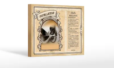 Produktbild von Holzschild Berufe 18x12 cm Installateur Universalgenie Dekoration