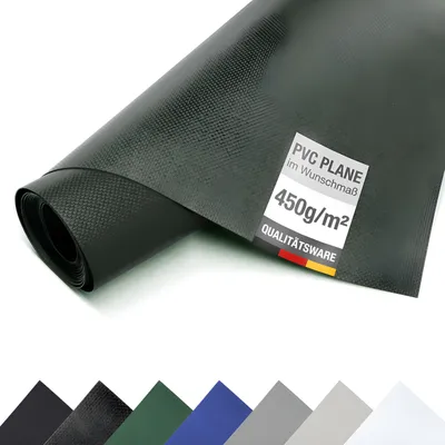 Image de Bâche PVC, bâche pour camion, 450g/m², bache, bâche de protection, bâche de couverture, marchandise au mètre- SANS oeillets- (3m x 20m, Anthracite RAL7016)