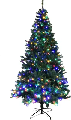 Image de Sapin de Noël artificiel avec lumières LED, 210 cm