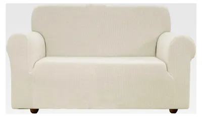 Produktbild von Elastischer Sofabezug, Sofahussen für 3-Sitzer Sofa, Couch und Sessel (Cremefarbe, 185-235 cm)