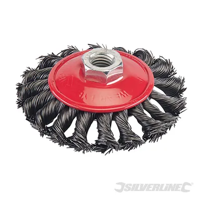 Image de Brosse à disque en fil d'acier 100 mm torsadée avec logement M14