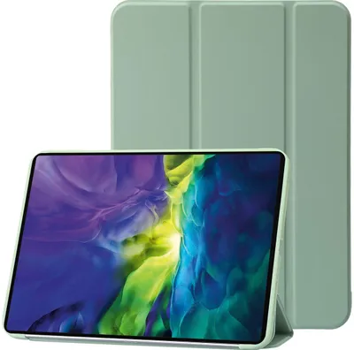 Produktbild von Mobigear Dreifach-Faltetui für iPad 10 (2022), Gel-Material, TPU, Kunstleder-Klapphülle - Grün