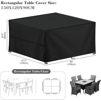 Obrázek produktu pro Ochranný obal na zahradní nábytek, rozměry 150x120x90 cm, materiál 420D Oxford, vodotěsný, větruodolný, s UV ochranou