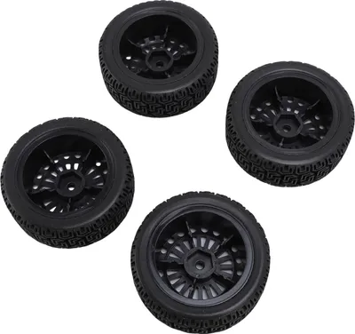 Image de 4PCS 1/10 RC Rally Car Tamiya TT01 Xv02 Sturdy Plastic 70mm RC Car Maze Tire Wheel Rim Black