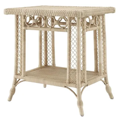 Zdjęcie produktu dla Casa Padrino stolik rattanowy naturalne kolory 75 x 55 x h. 77 cm - Luksusowe meble do salonu