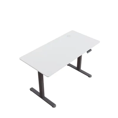 Produktbild von SONNI weißer elektrisch höhenverstellbarer Schreibtisch 120x60 cm, Tragkraft 60 kg, mit Kindersicherung und Memoryfunktion, 15 m Tischplatte