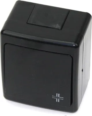 Produktbild von Aufputz Kreuzschalter Lichtschalter Schalter Feuchtraum IP44 schwarz serie BETA