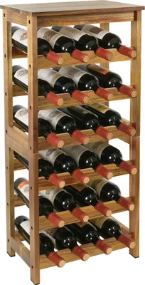 Produktbild von Relaxdays Weinregal, 24 Flaschen, Akazienholz, HBT 82 x 36 x 24 cm, Weinhalter für Rot- & Weißwein, Flaschenregal, natur