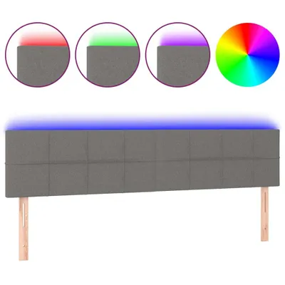 Immagine prodotto di vidaXL Testiera LED Grigio scuro 180x5x78/88 cm Tessuto
