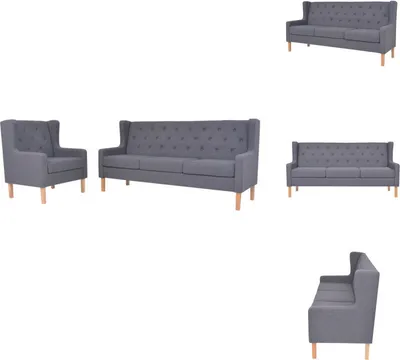 Immagine prodotto di vidaXL Set divano 2 pezzi in tessuto grigio - Divani