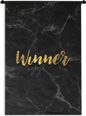 Produktbild von MuchoWow® Wandteppich Wandbehang Sieg - Gold - Marmor 120x180 cm Tapisserie Dekoration Wandtuch - Schlafzimmer - Dekorationen für das Haus