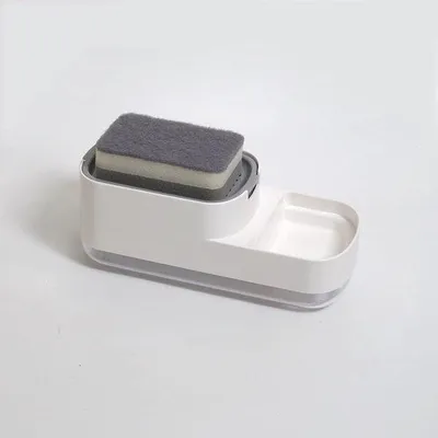 Produktbild von Küchen-Seifenspender 2in1, 23x10x8cm, Edelstahl, Nachfüllbar