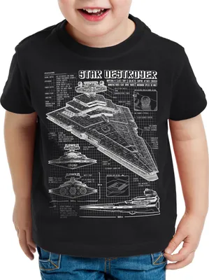 Produktbild von A.N.T. Sternenzerstörer Kinder T-Shirt blaupause raumschiff