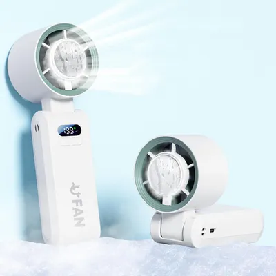 Produktbild von INF Mini-Ventilator 4000mAh, bürstenlos, faltbar 3-in-1 für Büro und Reise Weiß