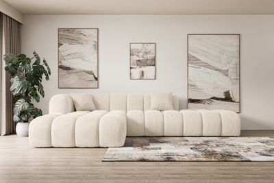 ALTDECOR Ecksofa in L-Form Corner Sofa Bett Eckcouch Couch  Wohnlandschaft Cauchsofa OLEA-L2 - 309x190x70 cm  Beige