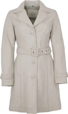 Produktbild von Mauritius - Damen Trenchcoat Ledermantel Lammnappa ivory : L