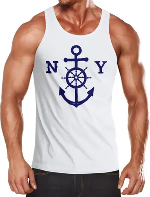 Produktbild von Herren Tank Top Anker Steuerrad Anchor Steering Wheel Neverless®  L
