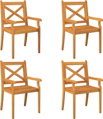 Image de vidaXL Chaises de jardin 4 pcs. Bois massif acacia