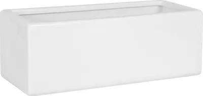 A white ceramic planter pot.
