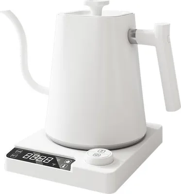 Produktbild von Zimilo 1L Elektrischer Schwanenhals Wasserkocher, 1200W, mit NTC Temperaturregelung, 40–100°C, 24h Warmhaltefunktion, SUS304, Weiß