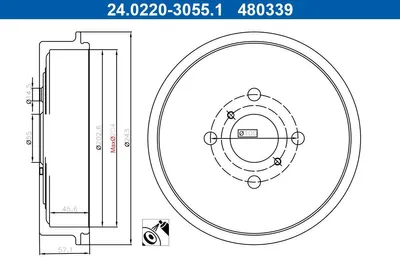 Produktbild von ATE Bremstrommel x 24.0220-3055.1