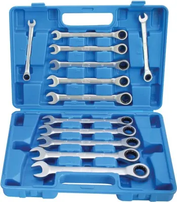 Immagine prodotto di Set di chiavi a cricchetto combinate, con anello da 8–19 mm, 12 pezzi, Satra
