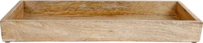 Produktbild von Mango Holz Kerzen Tablett eckig - 39 x 14 cm - Deko Holztablett mit Rand
