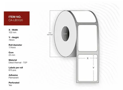 Productafbeelding van Capture Permanent Lijm - onbeschilderd - wit - 102 x 76 mm - 11160 etiketten (12 rollen)