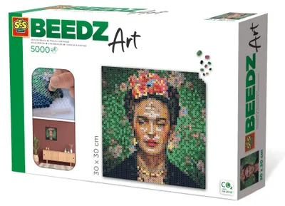 Productafbeelding van SES Creative Beedz 06011 Kunst - Frida Kahlo strijkkralen set – 5000 kralen, 4 steekplaten, knutselset, geschikt vanaf 12 jaar, 5000 stuks, 12 jaar, jongens/meisjes, kind, meerkleurig, 300 mm