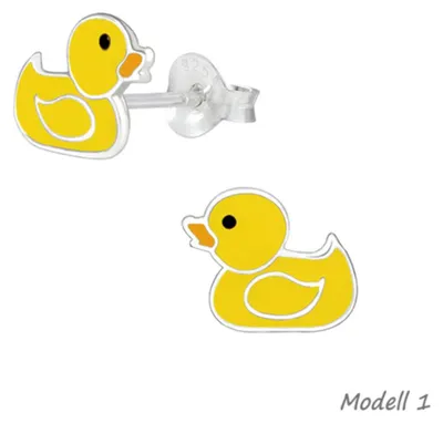 Produktbild von Kinder Ohrringe Silber 925 Ohrstecker Ente Modell 1