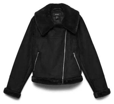 Zdjęcie produktu dla Kurtka damska VERO MODA Vmpeggy, imitacja zamszu, model Boos, kolor: czarny, rozmiar: M