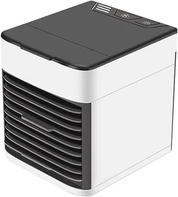 Produktbild von Mini Luftkühler 3-in-1 mit 500 ml Tank – 3 Stufen, 90° Schwenk, LED, USB wiederaufladbar – für Schreibtisch und Schlafzimmer