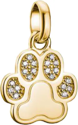 Obrázok produktu pre Prívesok s príveskom, labka s bielymi drahokamami, zo striebra, pozlátený - Thomas Sabo Model: CC1259-414-14