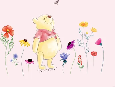 Produktbild von Disney Poster Polyurethander Bär Rosa, Rot und Gelb - 600669 - 160 x 110 cm