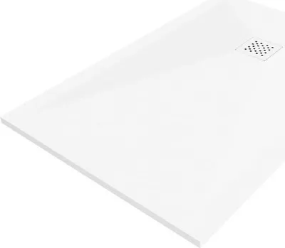 Produktbild von Mexen Stone+ rechteckige Verbundduschwanne 120 x 80 cm, weiß, weiße Abdeckung - 44108012-W
