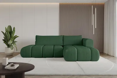 Produktbild von ALTDECOR Ecksofa mit Schlaffunktion und Bettkasten CLOUD-L 280x185x90 Grün - Corner Sofa Bett Eckcouch Couch L-Form Schlafcouch Ausziehbar Wohnlandschaft Schlafsofa Cauchsofa