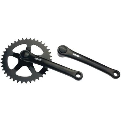Produktbild von Thun Avax S Kettenradgarnitur 170 cm JIS Kurbelgarnitur einfach schwarz Stahl Fahrradkurbel, Farbe:schwarz, Zähne:44 Zähne