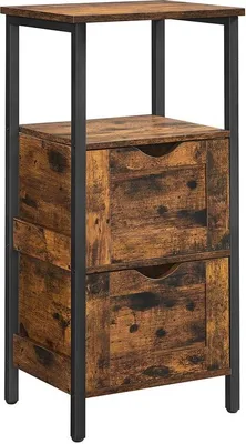 Produktbild von Vintage-Badkamerkast aus Stahl - multifunktional - 37 x 30 x 80 cm - braun-schwarz