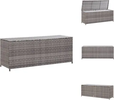 Obrázek produktu pro vidaXL Zahradní box šedý 150x50x60 cm polyratan - Zahradní boxy