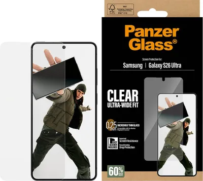 Produktbild von PanzerGlass ® Displayschutz Samsung Galaxy S26 Ultra | Ultra-Wide Fit m. EasyAligner, Samsung, Samsung - Galaxy S26 Ultra, Trockene Anwendung, Kratzresistent, Schockresistent, Transparent, 1 Stück(e)
