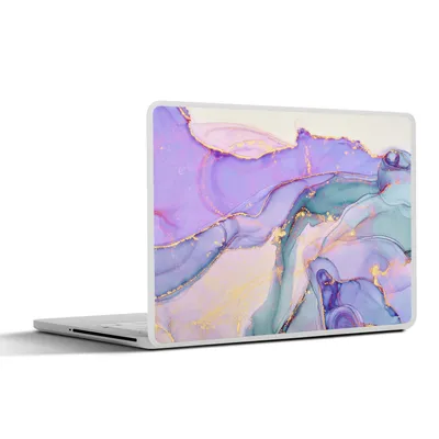 Produktbild von MuchoWow® Laptop Aufkleber Sticker Cover Gold - Marmor - Lila 25x18 cm - Laptop-Deko