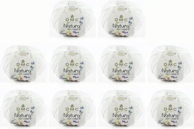 Zdjęcie produktu dla 10 motków DMC Natura Just Bawełna – matowa, miękka przędza ze 100% czesanej bawełny, nr 302 (kolor N02)