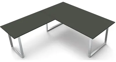 Produktbild von Schreibtisch Aveto 200 Bügel-Gestell 200x100x68-82cm / Anbau 120x80cm anthrazit