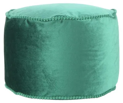 Image de Pouf Rond Taj Mahal en Velours Bleu