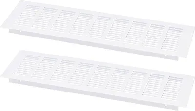 Produktbild von Luchtroosterafdekking - voor schoenenkast und Kledingkast - Weiß - Gitter 400 x 80 mm
