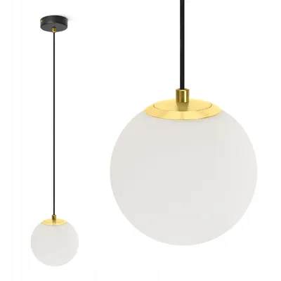 Produktbild von LUXOLAR Pendelleuchte Glaskugel 14 cm Schwarz Gold G9 LED