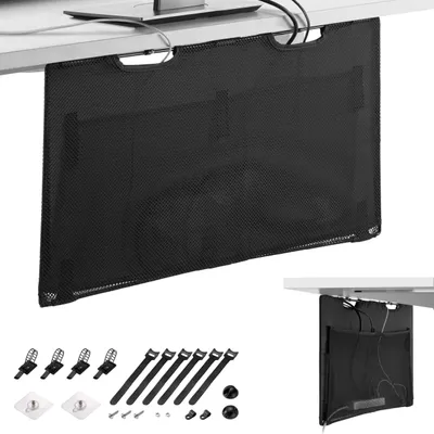 Produktbild von XXL Kabelkanal unter dem Schreibtisch - Schwarz - Flexibles Sichtschutz