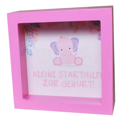 Produktbild von Udo Schmidt Spardose Geburt / Elefant / pink Sparschwein Sparkasse Geburtstag Baby Kinder Mädchen
